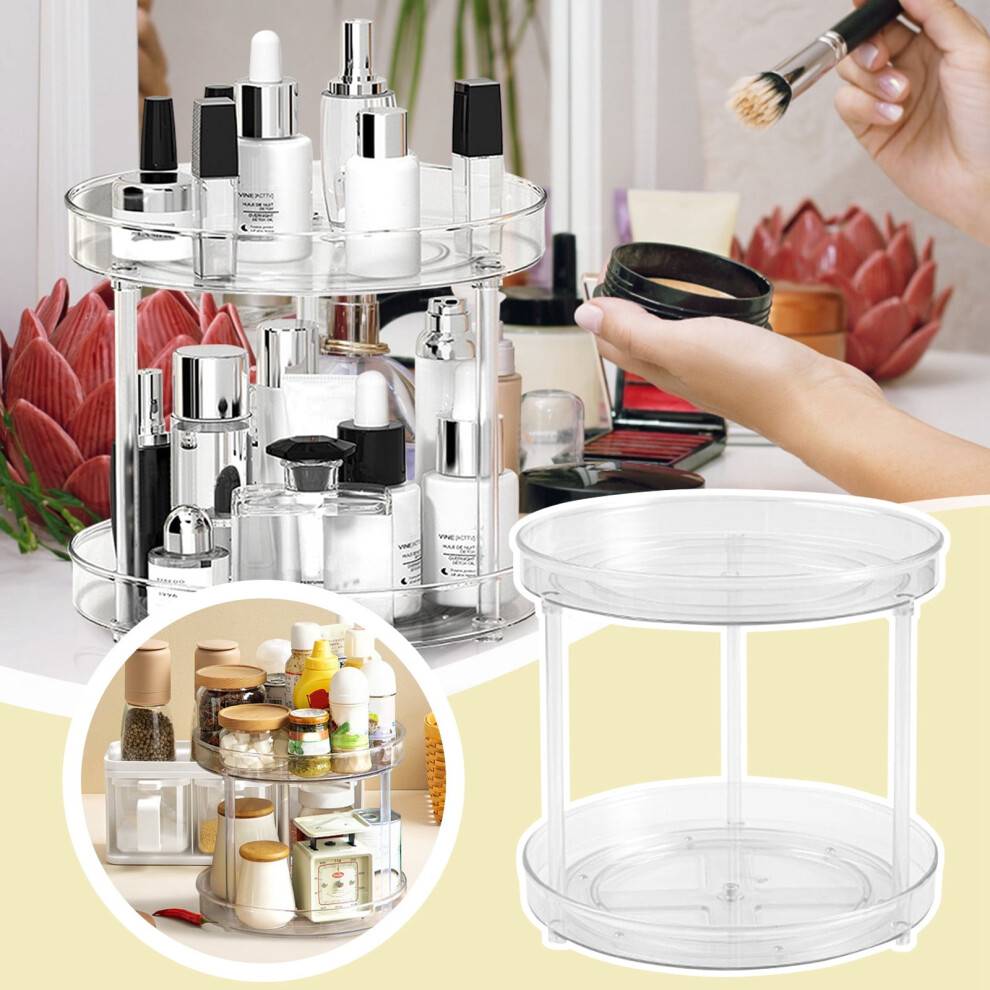 Transparent turntable Kitchen Rotating Seasoning Turntable Transparent Double