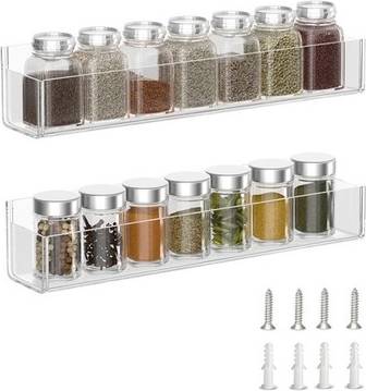 Sodial Acrylic Spice Rack Wall Mount