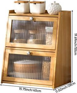 B&Q Natural Wood 2-Tier Kitchen Storage Rack