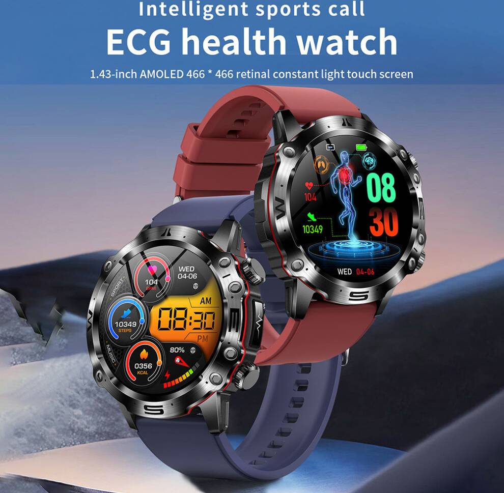 Smart Watch 1.43-Inch IP68 Waterproof BT5.2 SOS Health Monitor