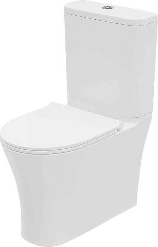 Essential Delta White Rimless Closed Toilet Pan