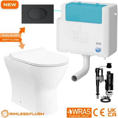 Bubly Rimless Back To Wall Toilet Concealed Cistern Set