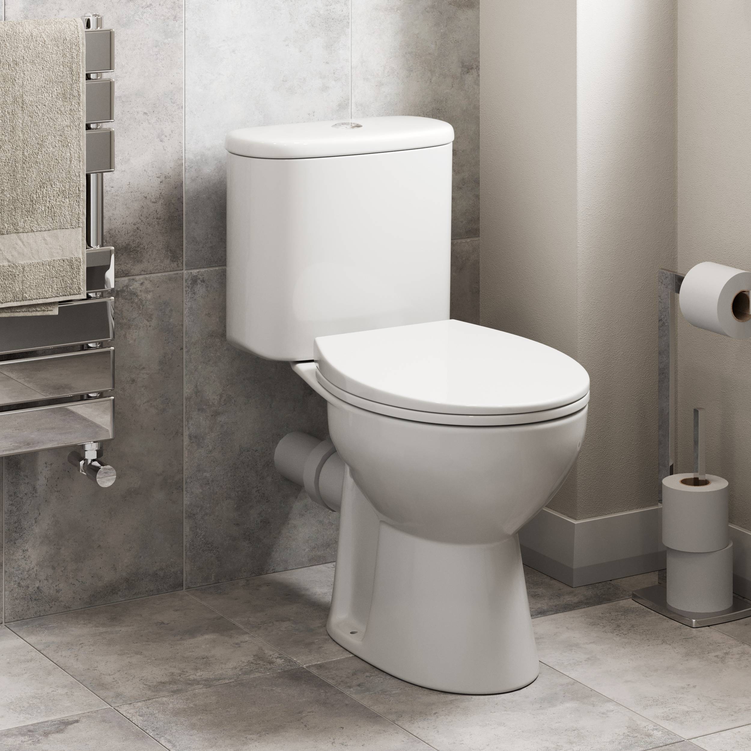 Essentials Close Coupled Rimless Toilet