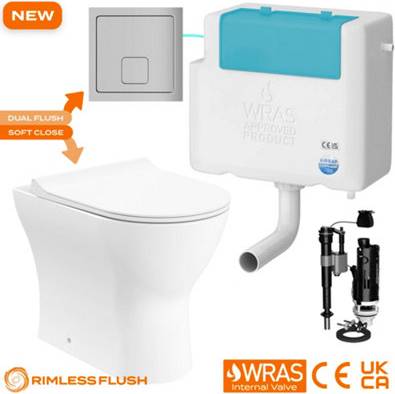 Bubly Rimless Back To Wall Toilet Set