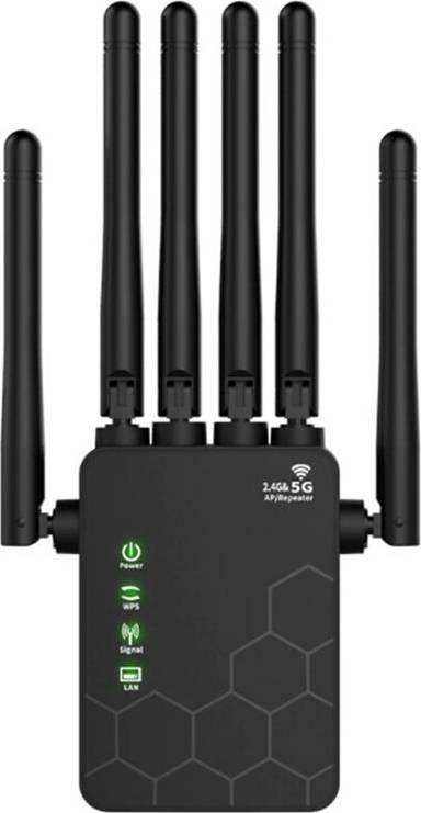 Kepptory 1200M 5G WiFi 6 Signal Booster with Router Extender