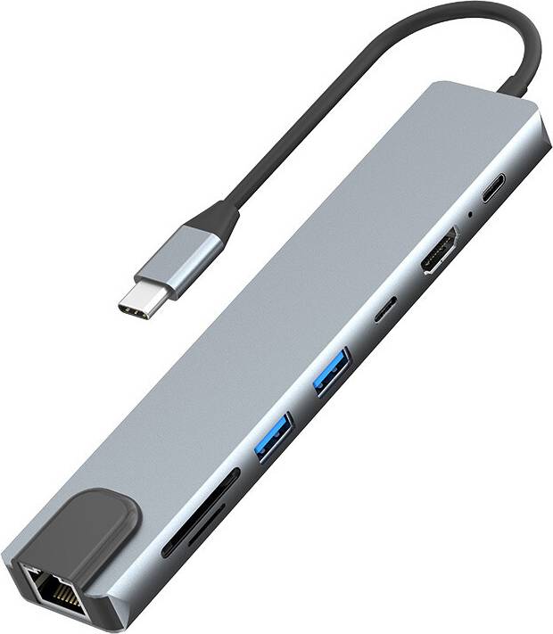 8-in-1 Multiport USB-C Hub RJ45 LAN