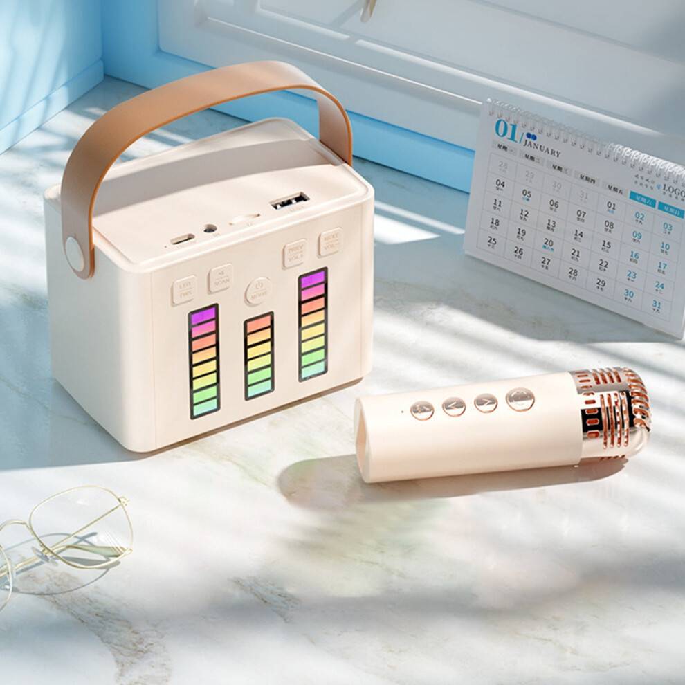 Portable Karaoke Machine Bluetooth Microphone LED