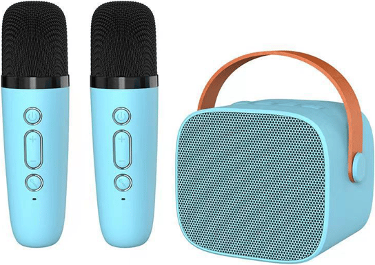 Mini Karaoke Machine Portable Bluetooth 2 Mics