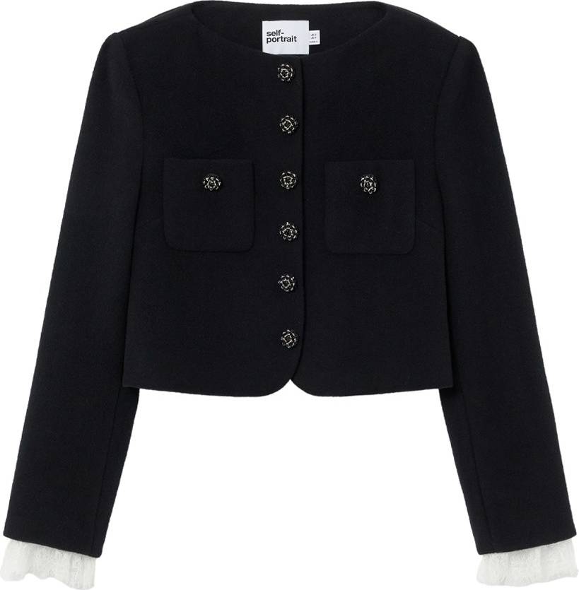 Self-Portrait Button Down Jacket - Polyester