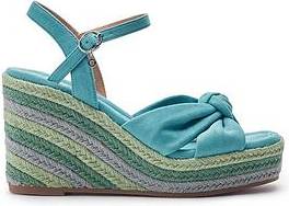 Moda In Pelle Knot Detail Wedge Blue