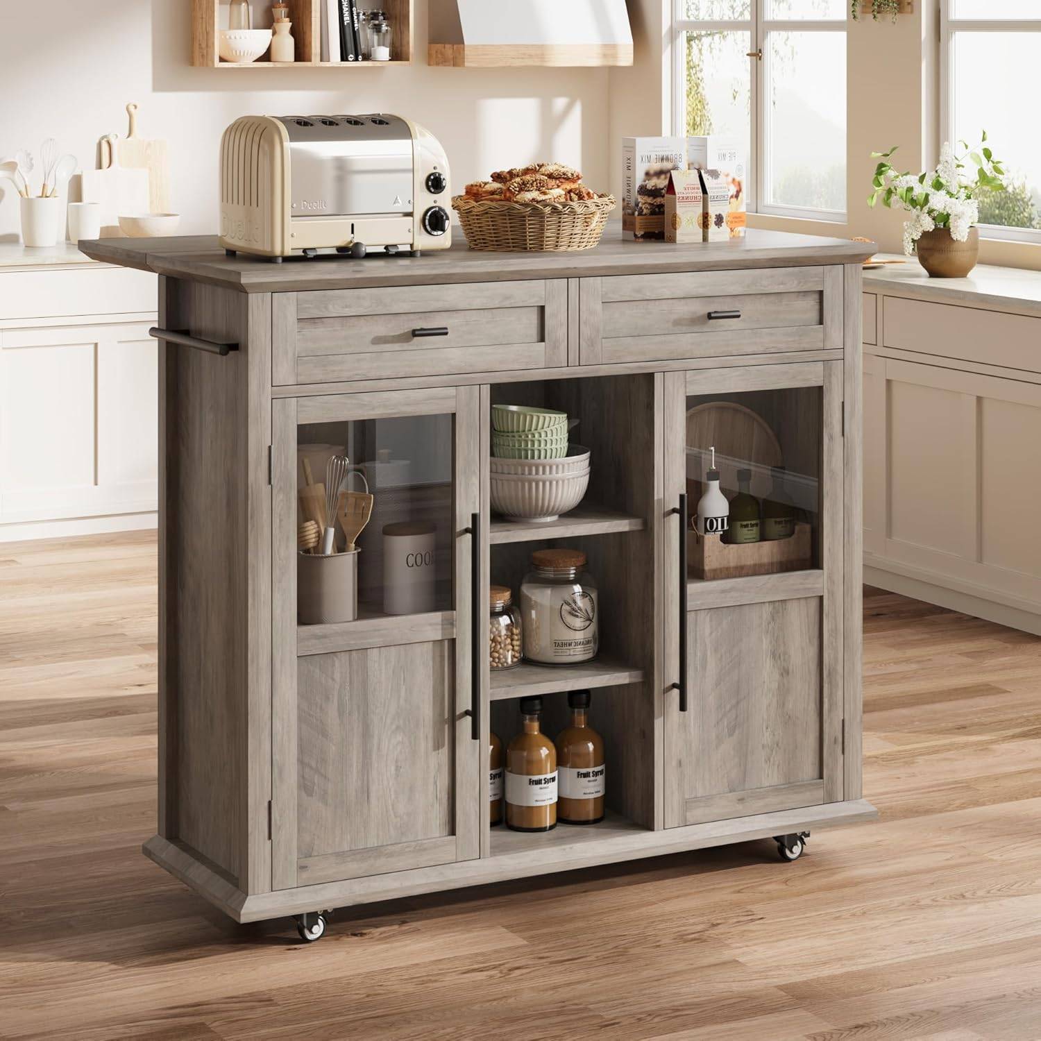 Towel rack shelf Gaomon Mobile Kitchen Cart Foldable Table 2 Tier Storage Shelf Towel Rack