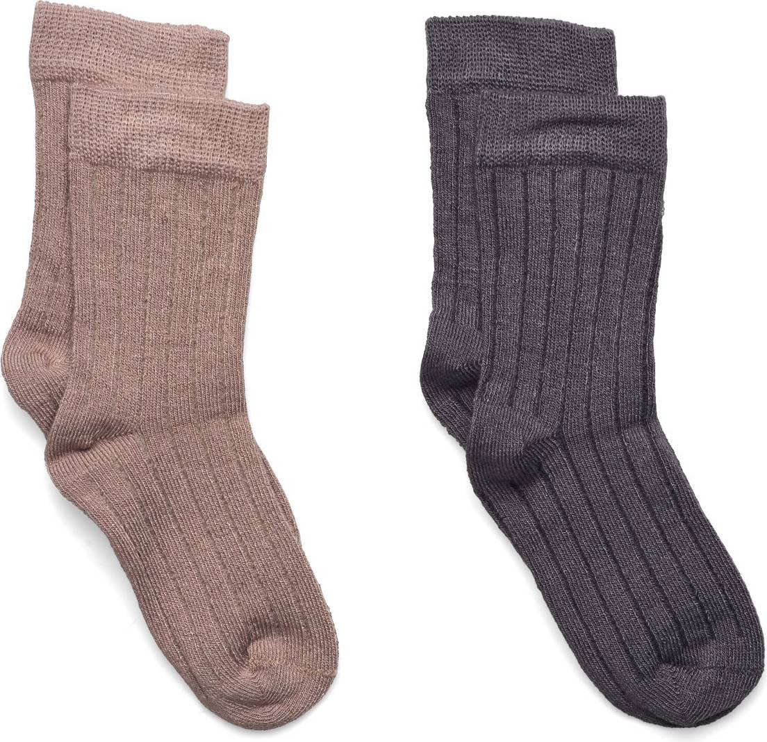 Minymo Ankle Sock Rib 2-Pack - Beige
