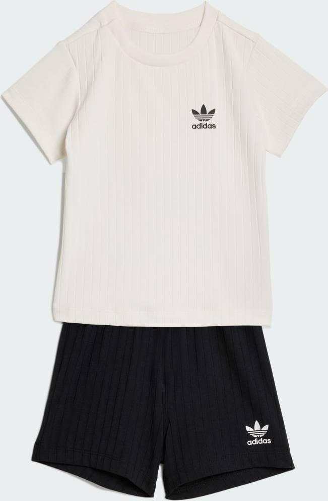 Boys shorts and t shirt set adidas Regular Wide Rib Short T-Shirt Set