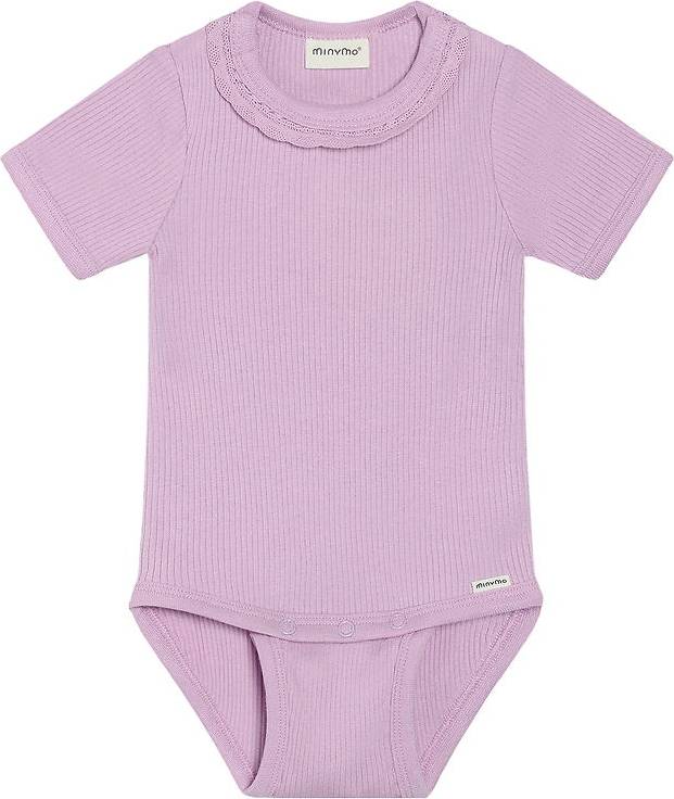 Minymo Body Ss Rib Bomull Modal - Purple