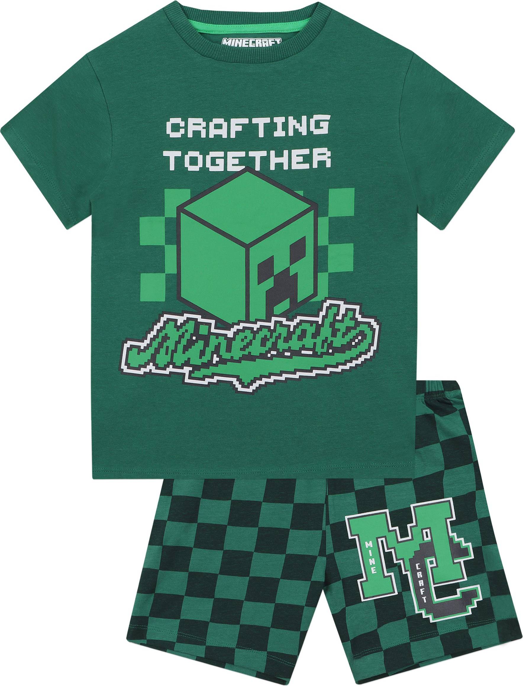 Minecraft Character Karaktär Creeper Kort Pyjamas