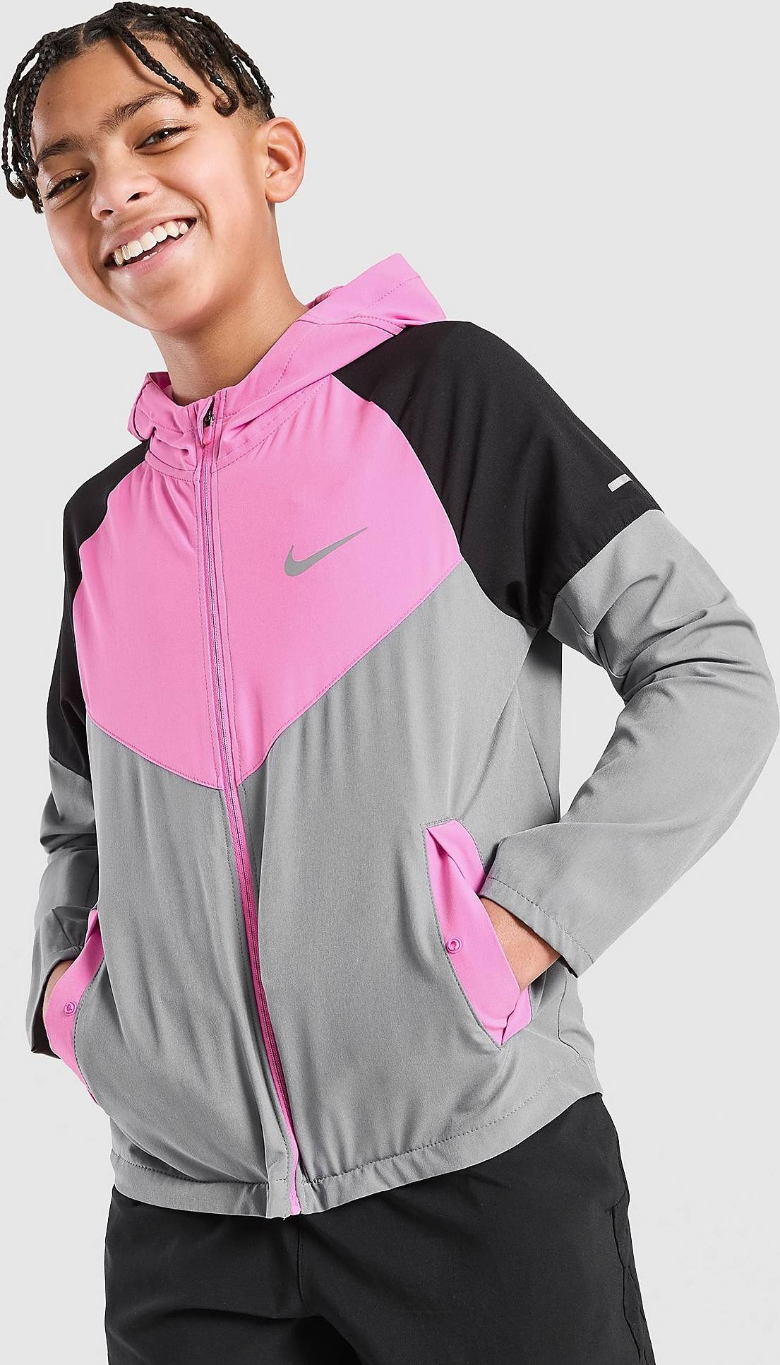 Nike Miler Colourblock Jacket Junior - Rosa