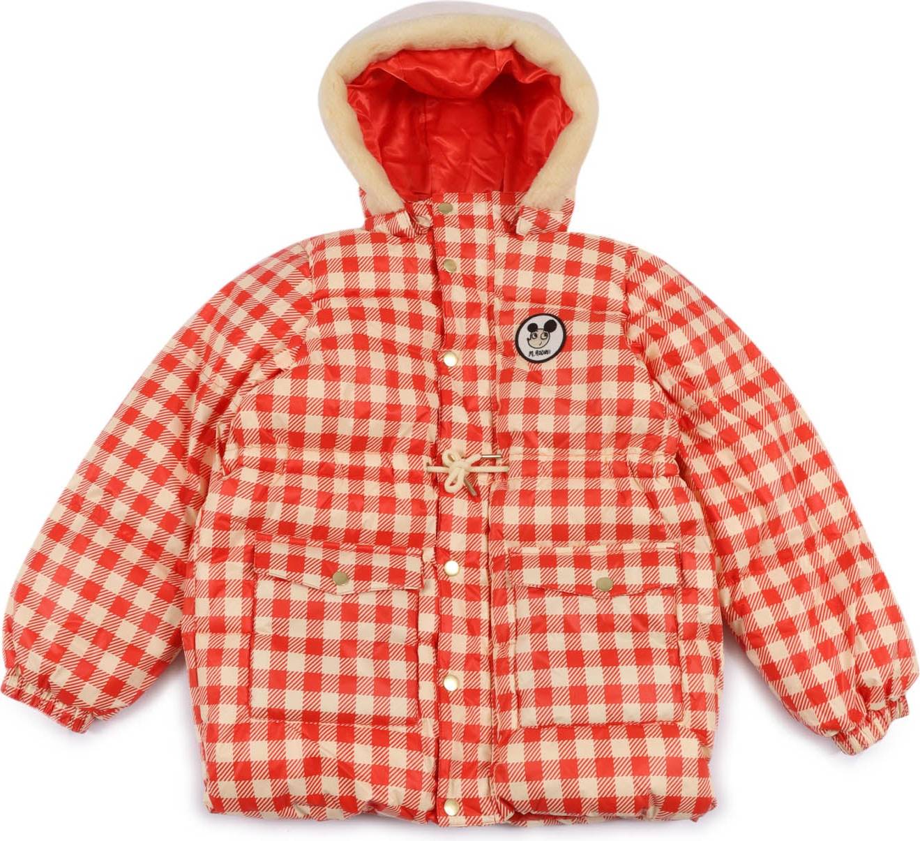Mini Rodini Ritzratz Patch Gingham Vadderad Jacka - Röd