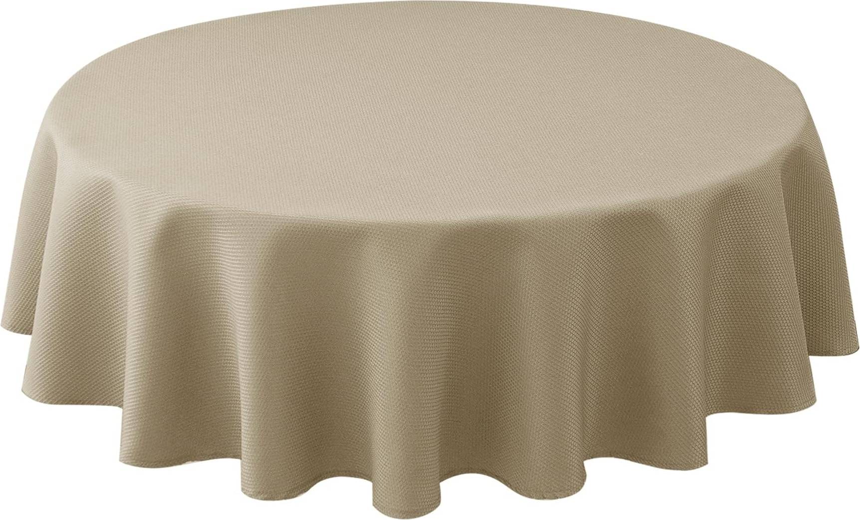 Afoxsos Textured Fabric Round 70 Inch Tablecloth Multicolor