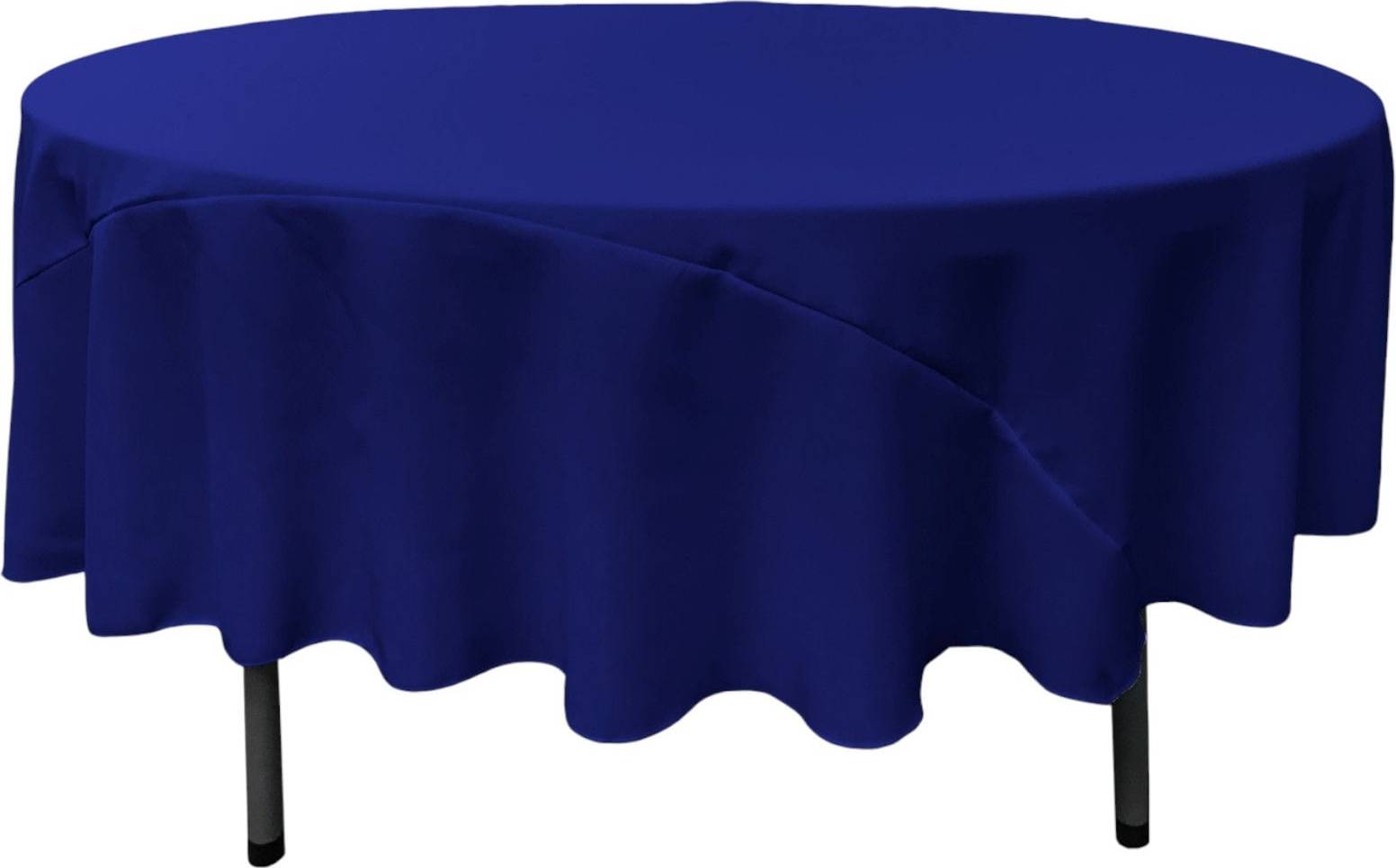 SlickBlue Round Dining Room Polyester Poplin Table Cover 90 Inch Tablecloth Blue