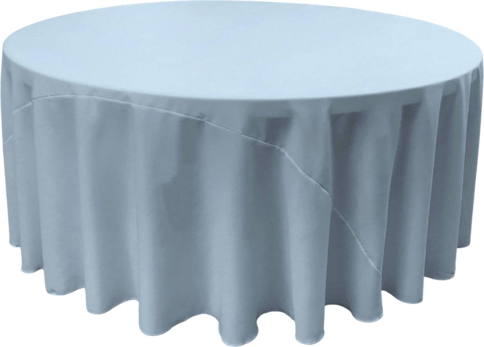 SlickBlue Round Dining Polyester Poplin Table Cover 120 Inch Tablecloth Blue