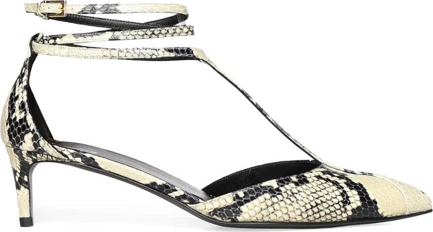 Khaite Python Embossed Leather Pump - Beige