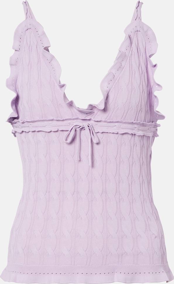 Gucci Ruffled Cable-Knit Top