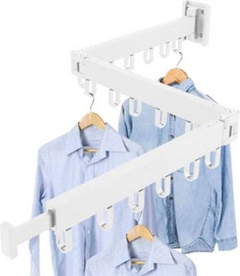 Wall mounted clothes dryer B&Q Wall Mounted Clothes Drying Rack Foldable Dryer Line - White
