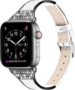 Apple Watch 45mm Rhinestone Leather Strap