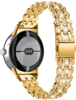 Google Pixel Watch Rhinestone Metal Strap Gold