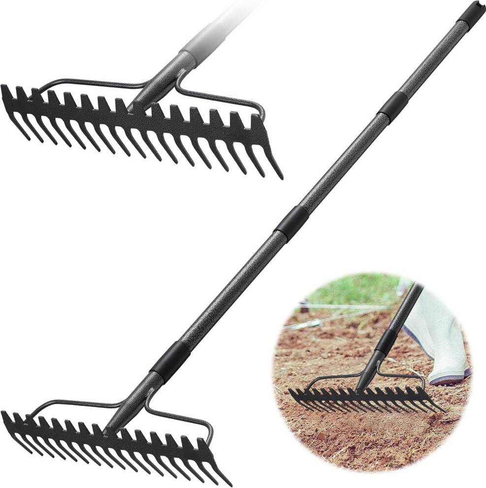 Bow Rake Metal Heavy Duty Garden Rake