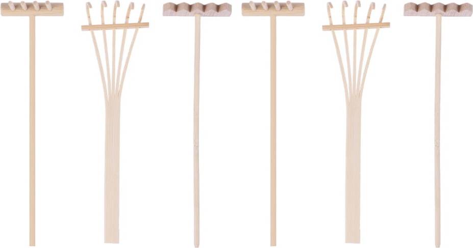 Mini Zen Garden Tools Bamboo Rake Set 6pcs