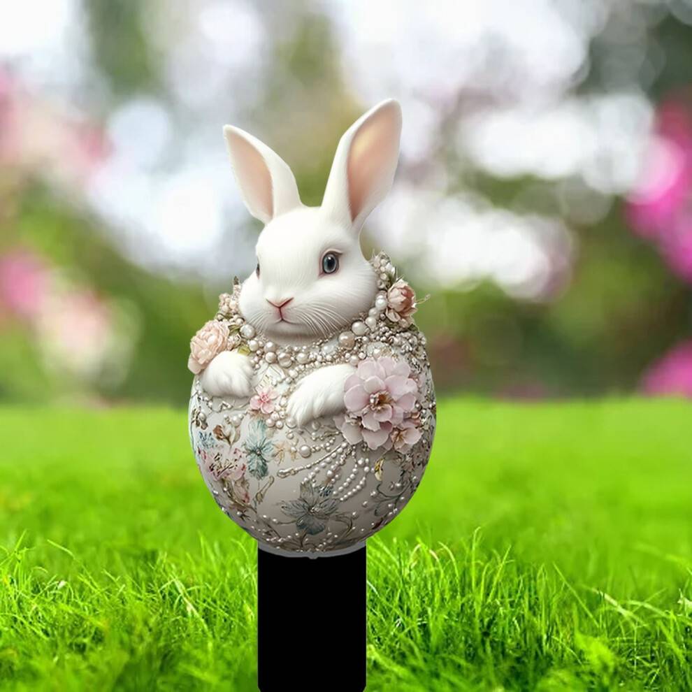 2D Easter Rabbit Garden Stake Planter Pot
