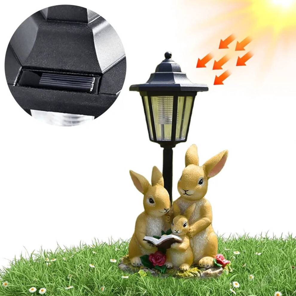 Solar Rabbit Garden Light Hexagon 13 Inch