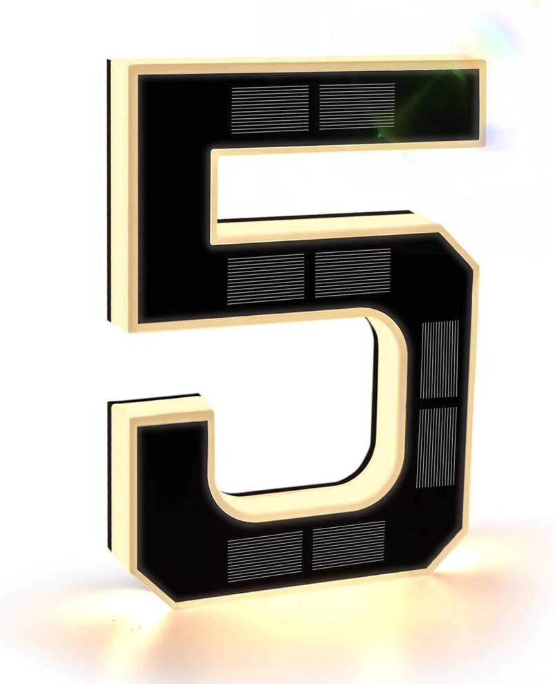 Solar LED House Numbers 9 Inch Waterproof