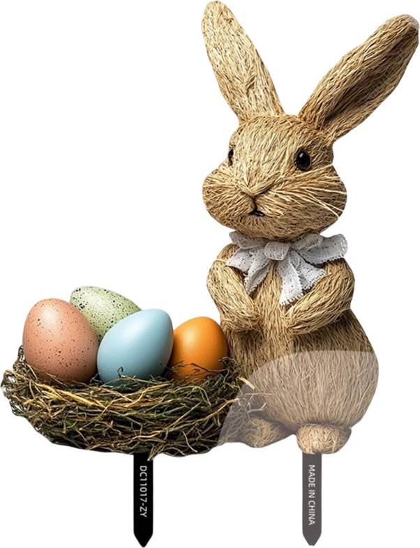 Colorful Rabbit and Eggs Yard Sign