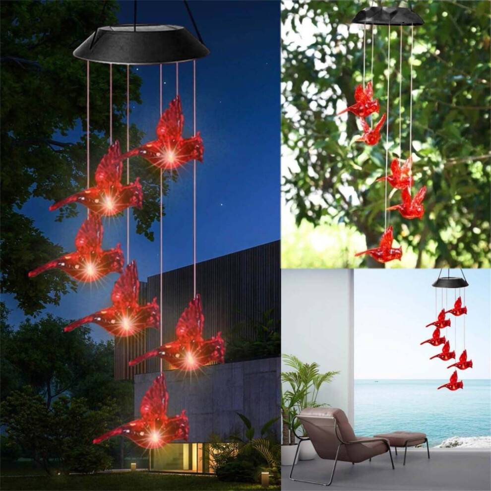 Solar Hummingbird Wind Chime LED Light