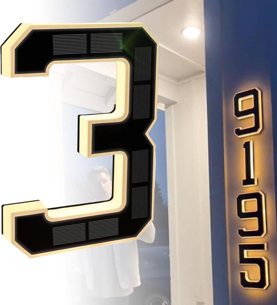 Solar LED House Numbers and Letters 9 Inch IP65