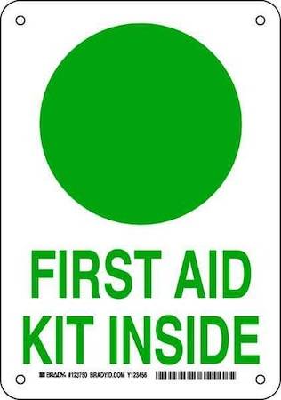 Brady First Aid Kit Inside Rectangle Plastic