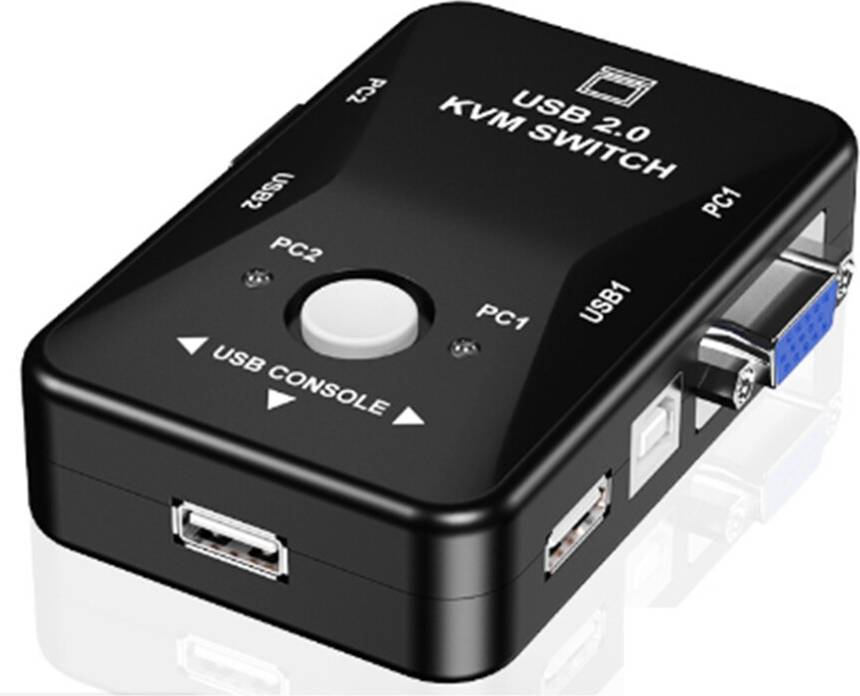 Spactz USB 2.0 KVM Mouse Switcher Keyboard VGA Splitter Box