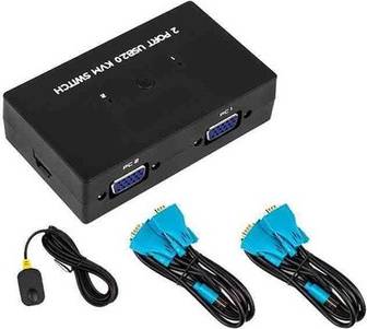 Sodial 2-Port VGA KVM Two-In-Out Desktop Controller Set