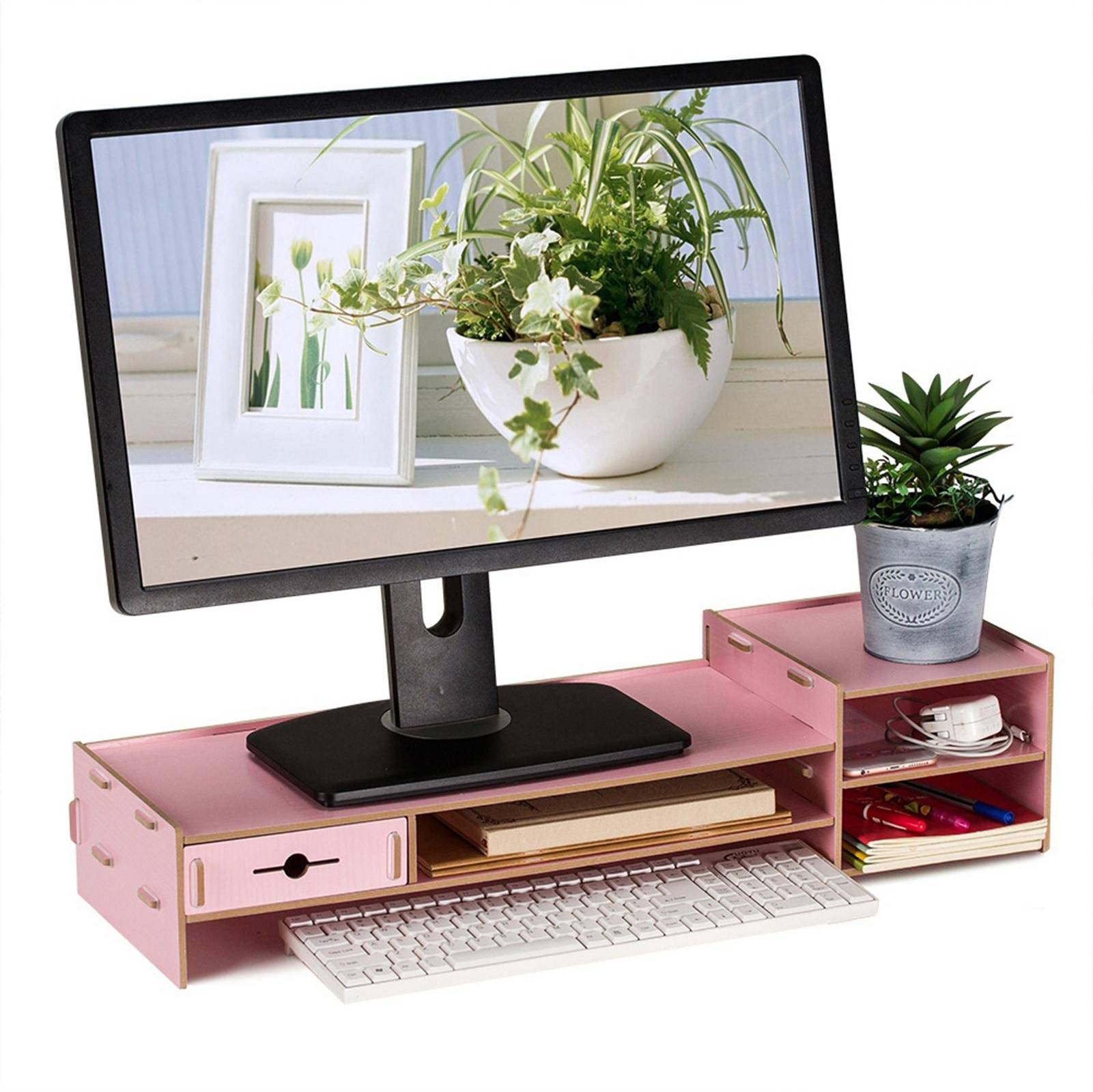Monitor per computer Konnwei Supporto Monitor Laptop Schermo Computer Rosa
