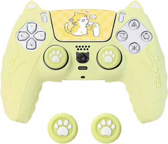 PS5 Controller Set Rosa Katzenpfoten Motiv