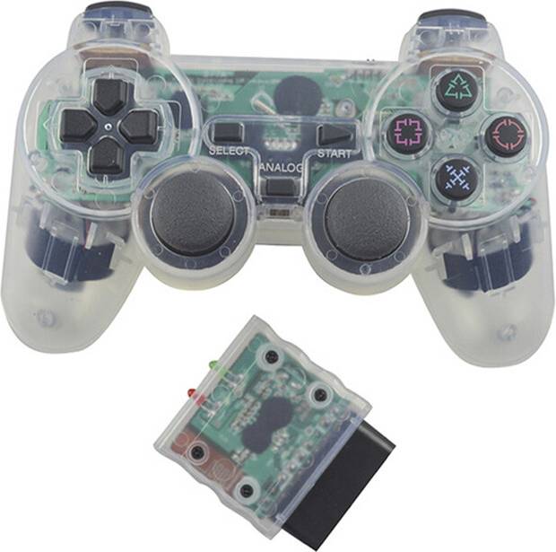 Maxpower Transparent Color Game Controller For PS2 Wireless Gamepad