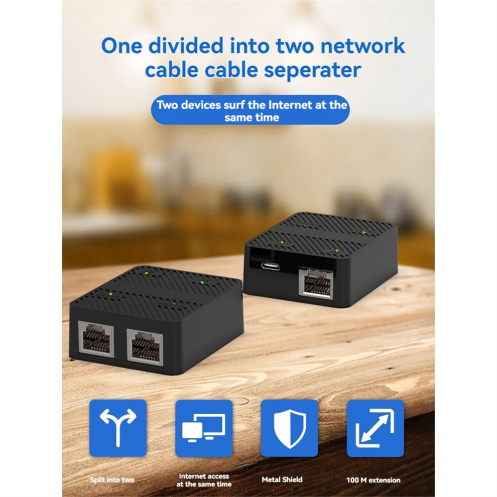 Melitt 2 Port Gigabit Network Switch RJ45 Splitter