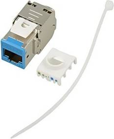Goobay 77944 Keystone Modul RJ45 CAT 6A STP Slim - Blå/Grå