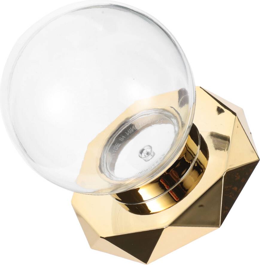 Baseball Display Case Clear Cover Gold Base