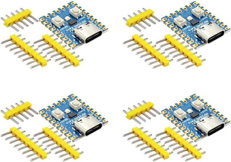 Kepptory 4pcs RP2040-Zero Dual-Core Microcontroller Board Module