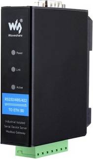 Waveshare Rail-Mount Serial Server Rs232 485 422 To Rj45 Ethernet Module