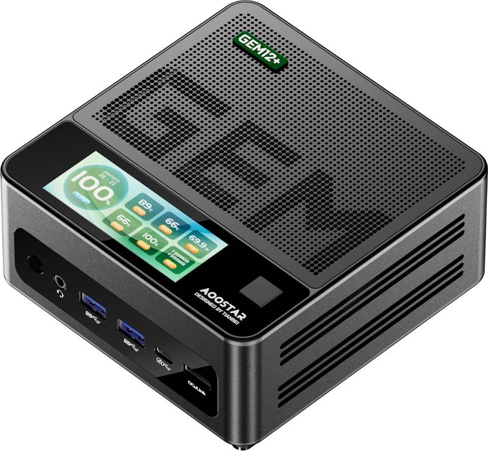GEM12+ Pro Mini PC 2.86 Inch Screen