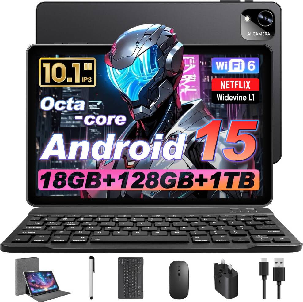 Android 15 Tablet 10 Inch Keyboard Mouse